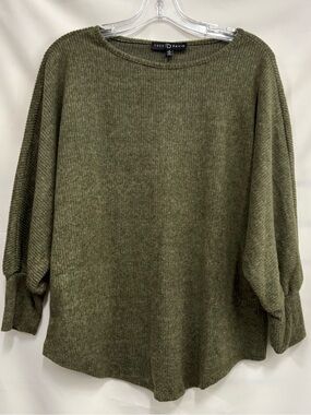 Fred David Olive Crewneck Knit Sweater